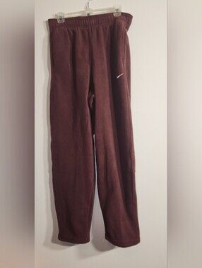 NWT Nike Fleece Brown Joggers with White Swoosh. Medium.